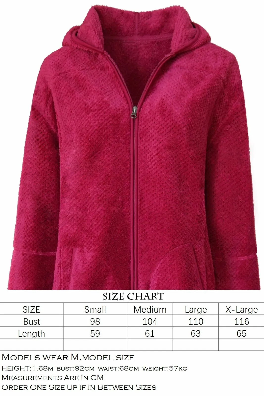 Women's Spring Autumn Jacquard Coral Fleece Tops Zip Hooded Jacket Sportswear