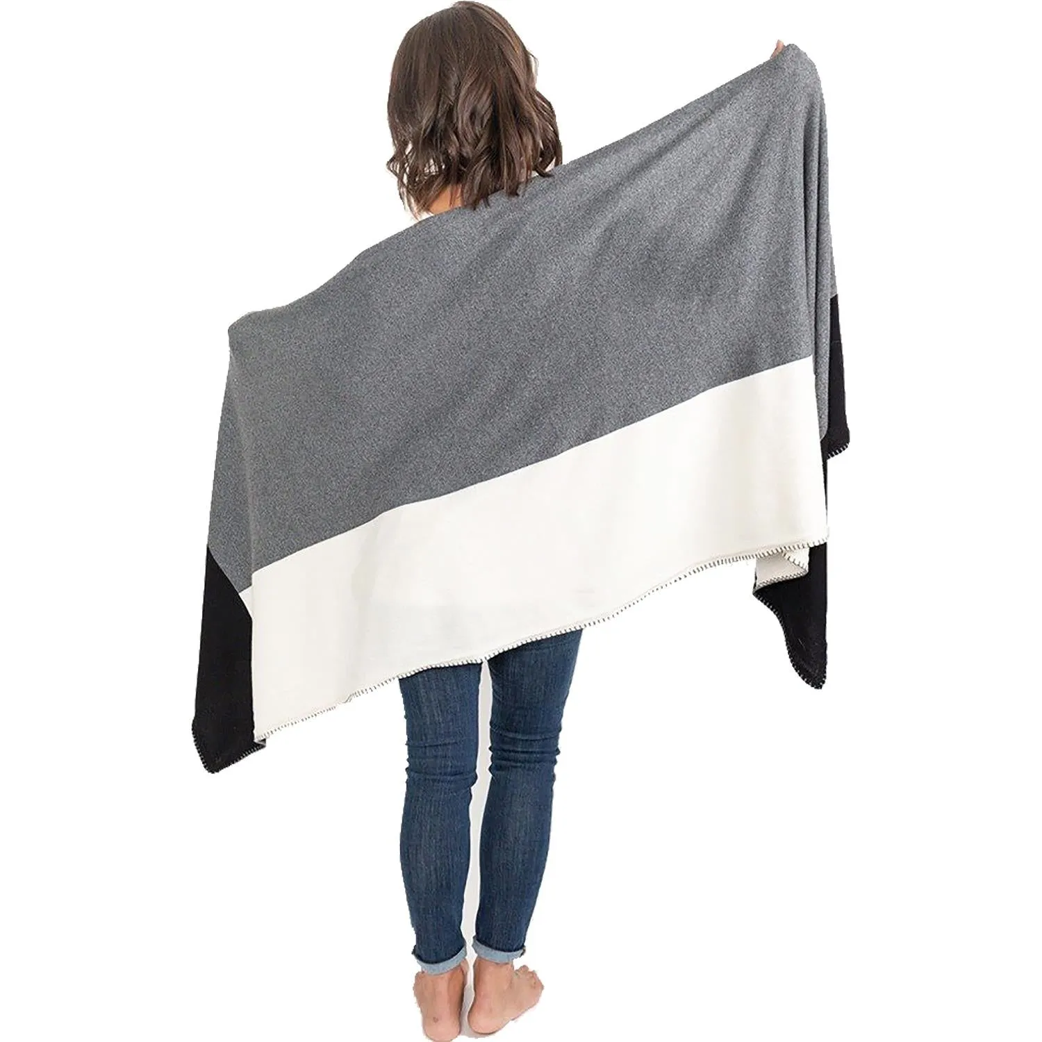 Women's Zestt Organics Organic Cotton Dreamsoft Travel Scarf Grey Colorblock