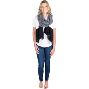 Women's Zestt Organics Organic Cotton Dreamsoft Travel Scarf Grey Colorblock