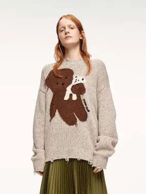 Wool-blend Cartoon Knit Pullover