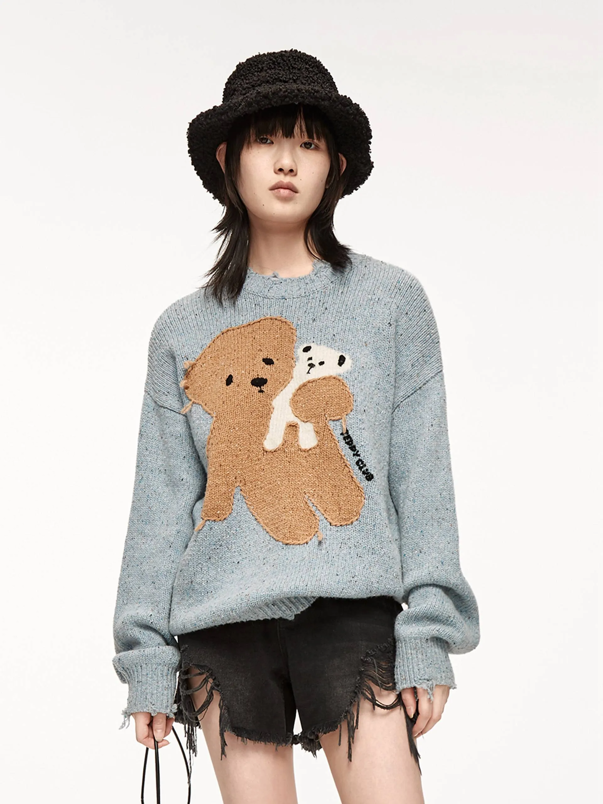 Wool-blend Cartoon Knit Pullover