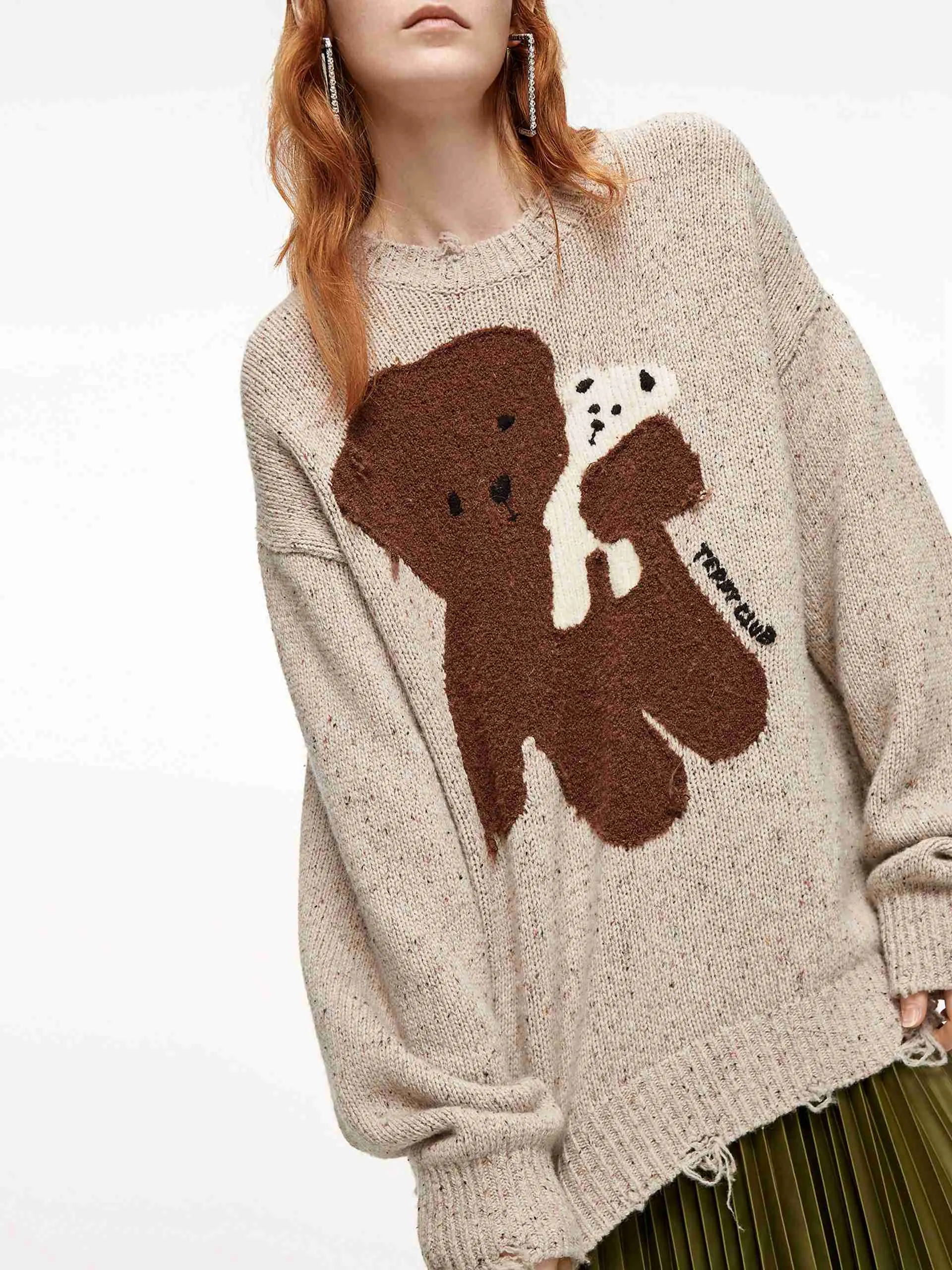 Wool-blend Cartoon Knit Pullover