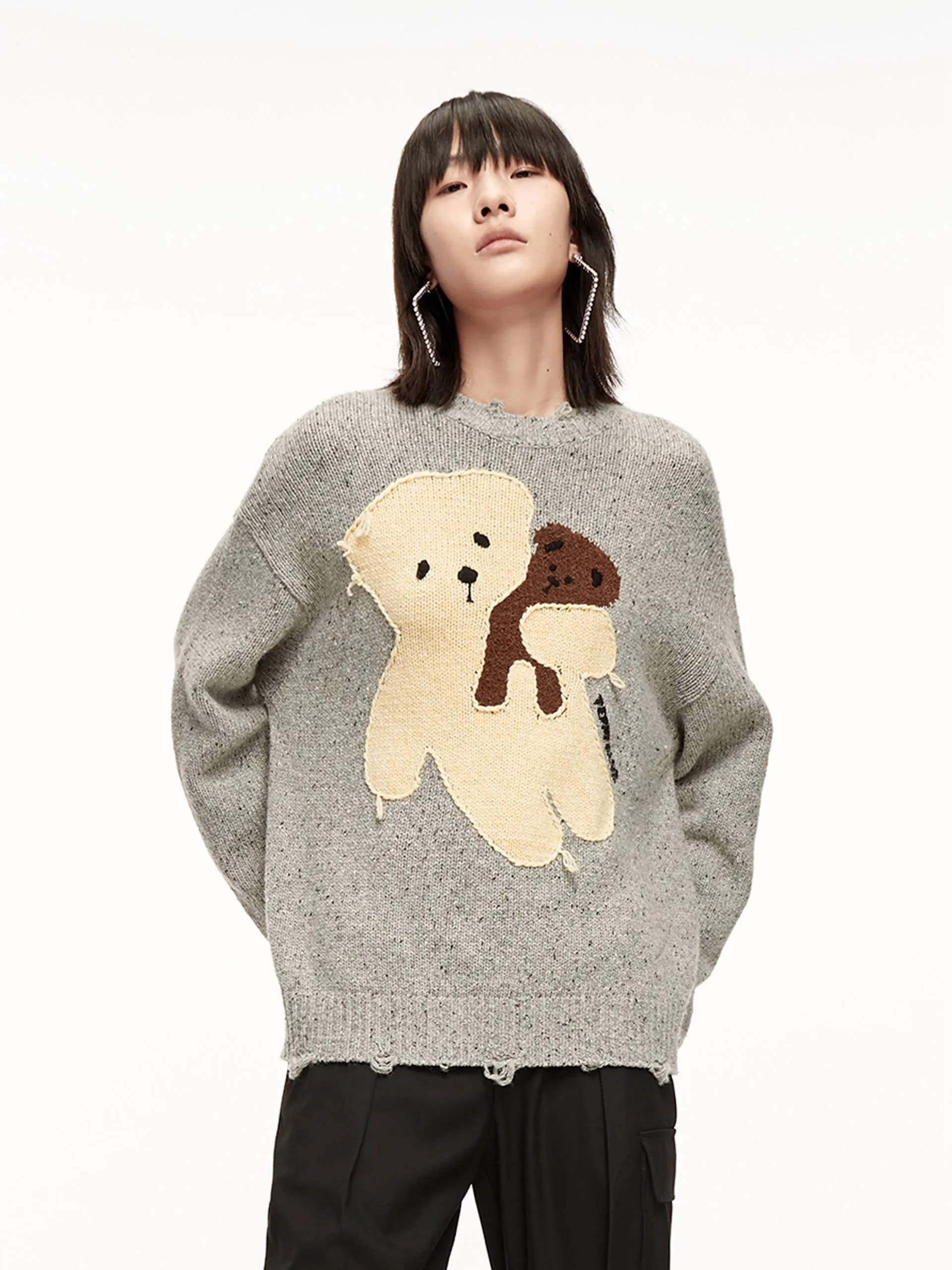 Wool-blend Cartoon Knit Pullover