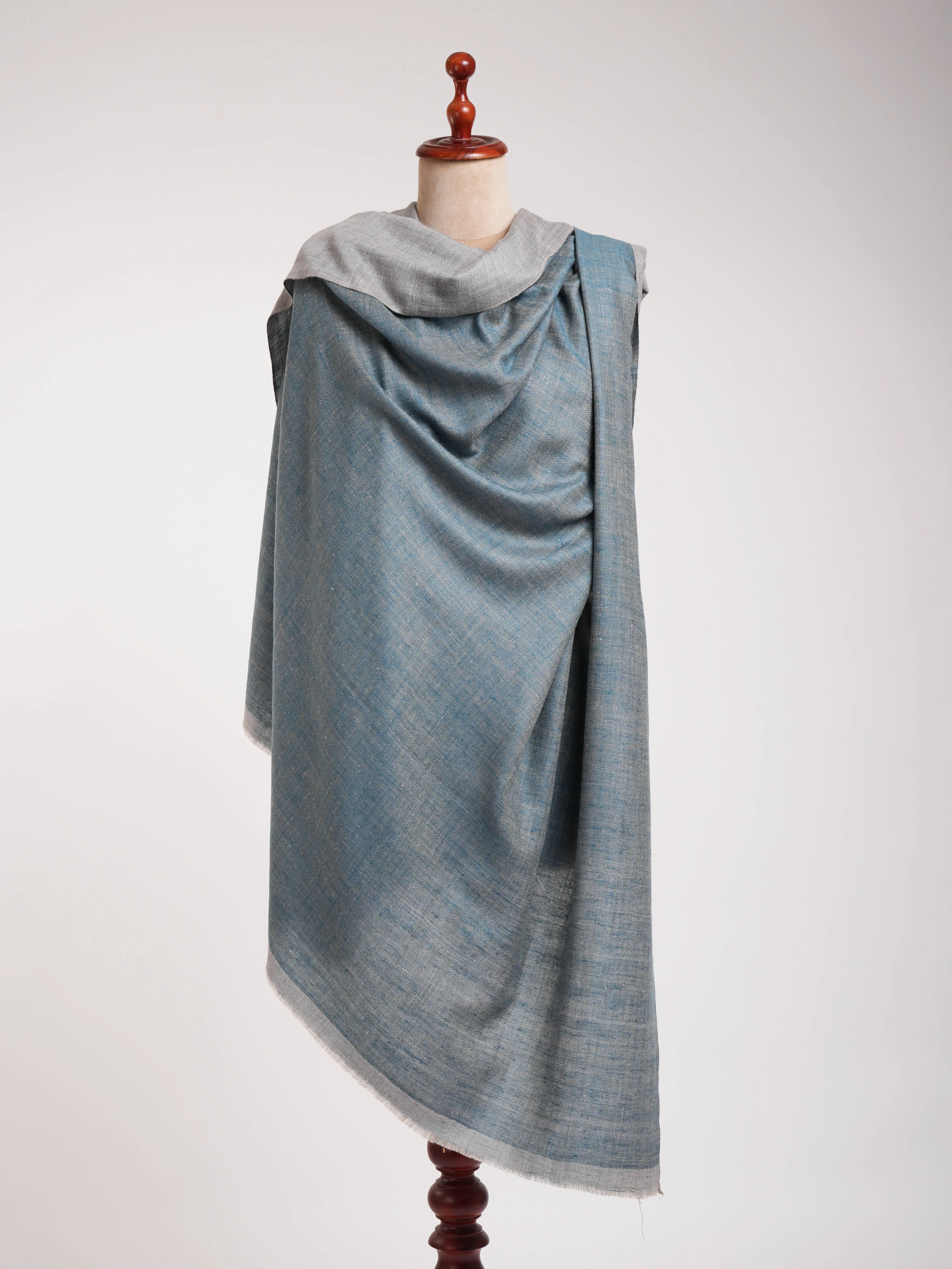 XL Oversized Blue Dorukha Artistic Pashmina Shawl