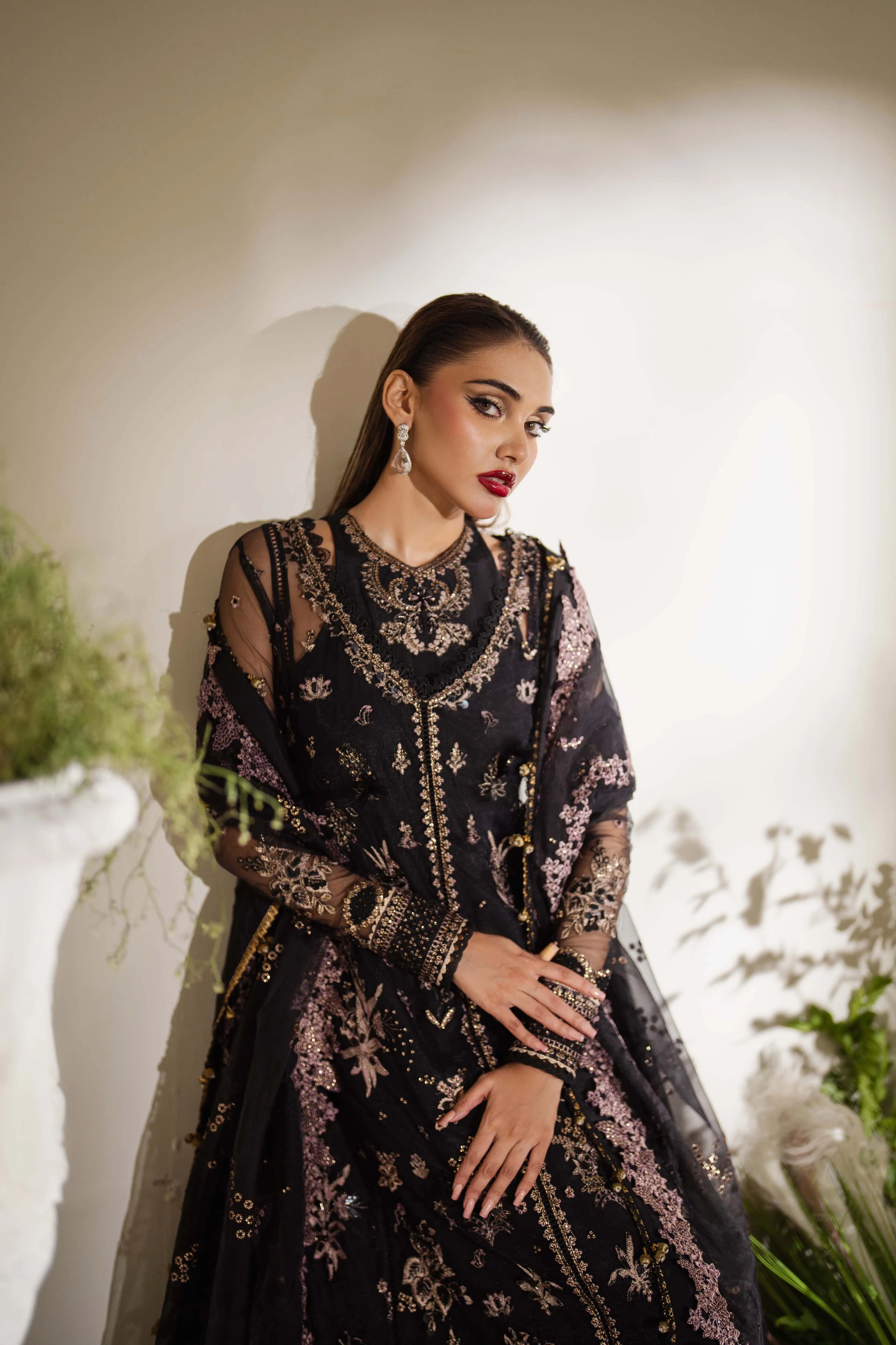 Zoya & Fatima Reem Festive Formals - 4PC Embroidered & Handwork Raw Silk – AFRAH